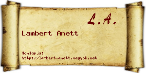 Lambert Anett névjegykártya