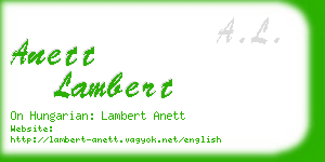 anett lambert business card